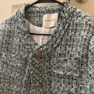 Tweed jacket blue/turquoise color